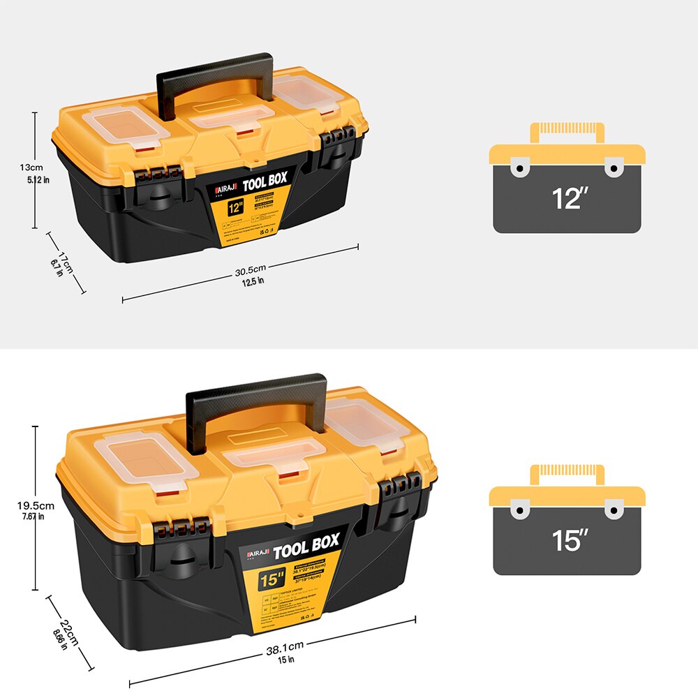 Power Tools Software - AIRAJ 15/12인치 공구함, 두꺼운 플라스틱 조합형