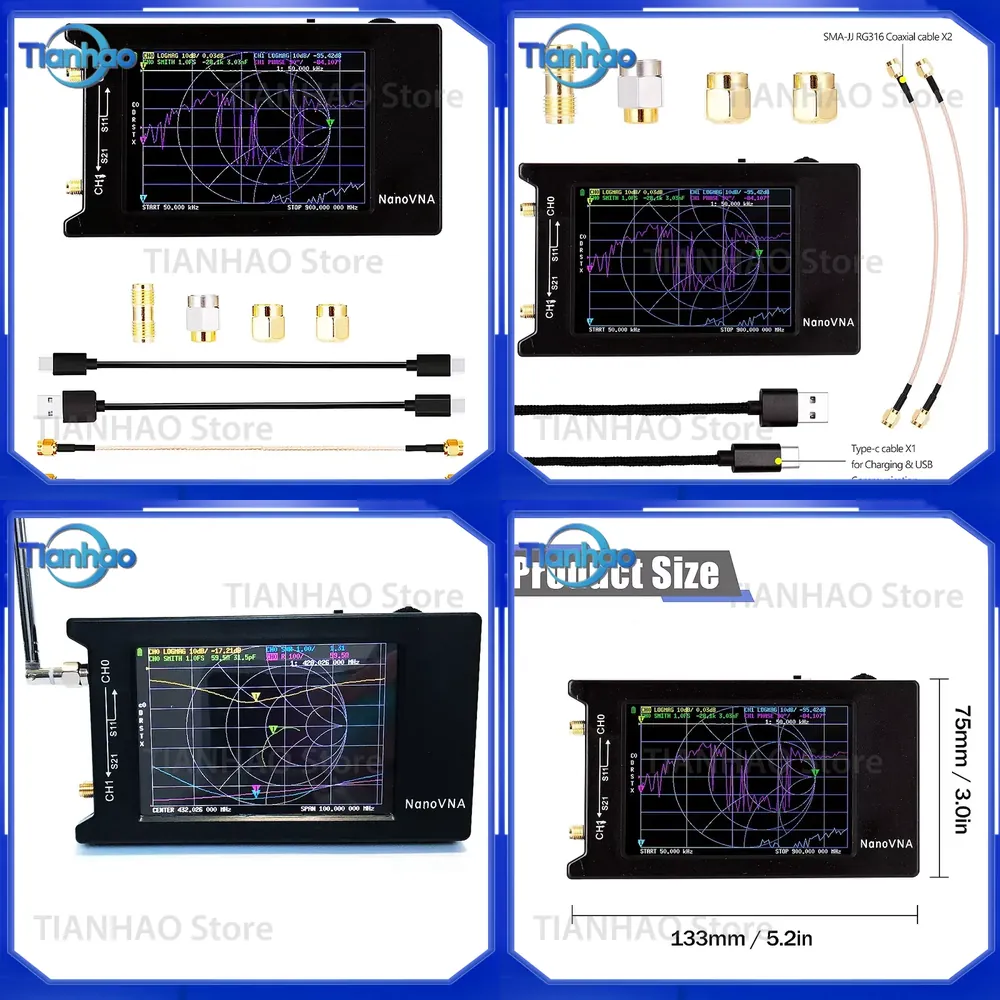 안테나 분석기용 NanoVNA-H4 10kHz~1.5G - Power Tools Vector 리뷰 및 가격